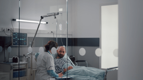 nurse talking with patient